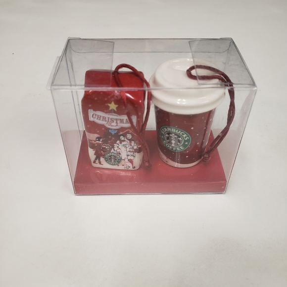 Starbucks Holiday 2007 Ornament Set Christmas Blend Coffee Bag and Seasonal Cup - Picture 3 of 11